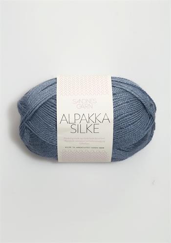 Alpakka silke 6052 Jeansblå